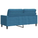 vidaXL Canapé à 2 places Bleu 140 cm Velours