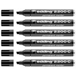 Marqueur Permanent 2200C Corps Alu Noir Pointe Biseau 1-5 mm x 6 EDDING