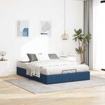 vidaXL Cadre de lit ottoman sans matelas bleu 140x200 cm tissu