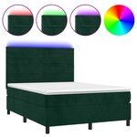 vidaXL Sommier à lattes de lit avec matelas LED Vert foncé 140x190 cm