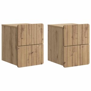 vidaXL Cabinet de chevet mural 2 Pièces Chêne artisanal 33 x 34 5 x 43 cm