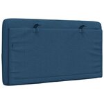 vidaXL Coussin de tête de lit bleu 90 cm tissu