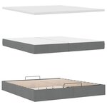 VidaXL Cadre de lit ottoman avec matelas gris foncé 200x200cm tissu
