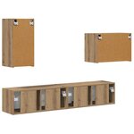 vidaXL Ensemble de meuble TV mural Montage mural 4 Pièces Chêne artisanal