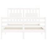 vidaXL Cadre de lit avec tête de lit blanc 140x200 cm bois massif