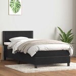 vidaXL Sommier à lattes de lit avec matelas et LED noir 90x210 cm velours
