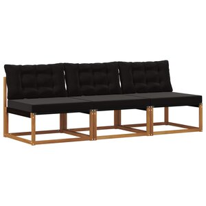 vidaXL 3 Pièce Sofa de milieu extérieur Bois d'Acacia Massif Naturel