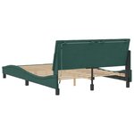 vidaXL Cadre de lit avec LED sans matelas Hanko vert foncé 140x200 cm velours