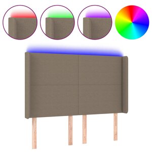 vidaXL Tête de lit à LED Taupe 147x16x118/128 cm Tissu