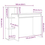 vidaXL Bureau d'ordinateur Chêne artisanal Bois d'ingénierie Standard