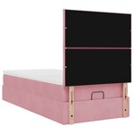 vidaXL Cadre de lit ottoman avec matelas rose 100x200 cm velours