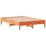 vidaXL Lit bibliothèque sans matelas cire marron 140x200 cm pin massif