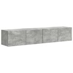 vidaXL Meuble TV mural 2 Pièces Béton 60 x 31 x 29.5 cm Bois d'ingénierie
