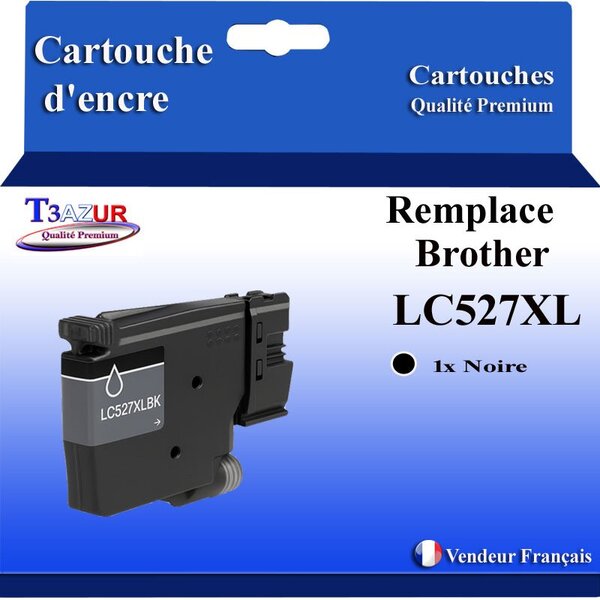 T3AZUR - Toner compatible avec Brother MFC-J6960DW  MFC-J6975DW  MFC-J6977DW remplace Brother LC527 XL Noir