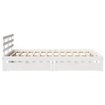 vidaXL Cadre de lit avec tiroirs sans matelas blanc 135x190 cm