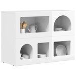 vidaXL Buffet Blanc brillant 80 5 x 35 x 59 cm Bois d'ingénierie
