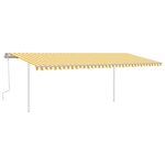 vidaXL Auvent manuel rétractable avec LED 6x3 5 m Jaune et blanc
