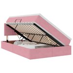 vidaXL Lit de rangement LED avec matelas Rose 120 x 200 cm Velours
