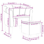 vidaXL Chaise cabriolet avec repose-pied rose velours