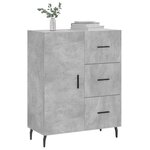 vidaXL Buffet gris béton 69 5x34x90 cm bois d'ingénierie