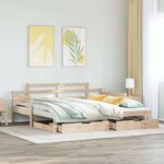 vidaXL Lit de jour avec gigogne et tiroirs sans matelas 80x200 cm