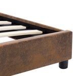 vidaXL Cadre de lit sans matelas marron similicuir daim 90x200 cm