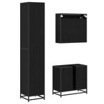 vidaXL Ensemble de mobilier de salle de bain 3 Pièces Chêne noir