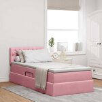 vidaXL Lit de Rangement avec matelas Rose 90 x 200 cm Velours