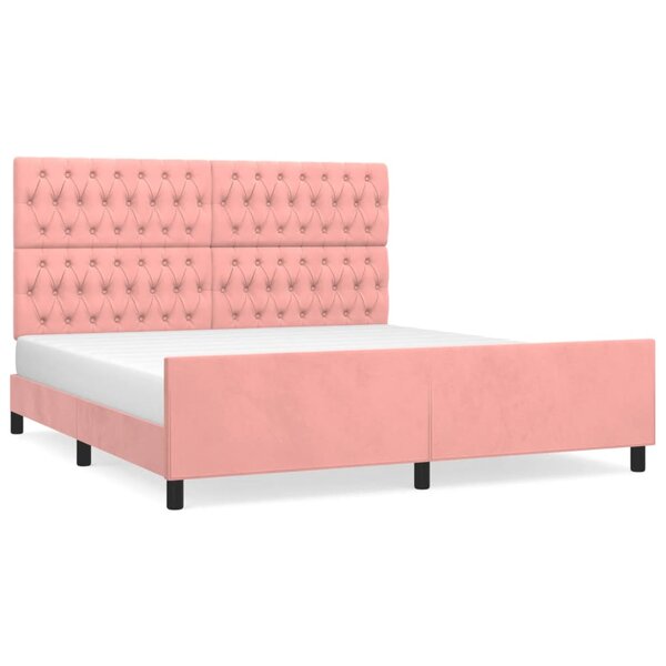 vidaXL Cadre de lit sans matelas rose velours