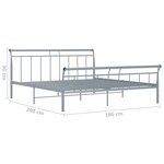 vidaXL Cadre de lit sans matelas gris métal 180x200 cm