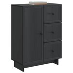 vidaXL Buffet avec tiroir Noir 66 x 34 5 x 90 cm Bois d'ingénierie