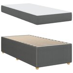 vidaXL Cadre de lit avec matelas Gris foncé 80 x 200 cm tissu