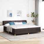 Lit à ressort vidaXL avec matelas marron foncé 200x200 cm en tissu