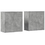 vidaXL Buffets 2 Pièces gris béton 79x38x80 cm bois d'ingénierie