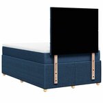 vidaXL Sommier à lattes de lit avec matelas bleu 120x190 cm tissu