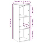 vidaXL Armoire murale avec portes en verre sonoma gris 35x37x100 cm