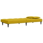 vidaXL Canapé-lit à 2 places avec repose-pied jaune velours