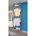 vidaXL Système de garde-robe télescopique barres et étagère Aluminium