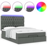 VidaXL Cadre de lit ottoman avec matelas gris foncé 140x190 cm tissu