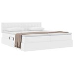 vidaXL Lit de Rangement Blanc pur 200 x 200 cm Cuir synthétique
