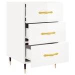 vidaXL Table de chevet blanc brillant 40x40x66 cm bois d'ingénierie