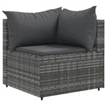 vidaXL Salon de jardin 9 Pièces avec coussins gris résine tressée