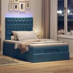 vidaXL Cadre de lit ottoman avec matelas bleu foncé 120x200 cm velours