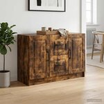 vidaXL Buffet Chêne fumé 89 x 34 5 x 57 cm Bois d'ingénierie