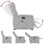 vidaXL Fauteuil inclinable de massage électrique gris nuage tissu