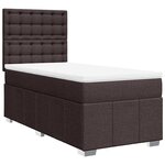 vidaXL Sommier à lattes de lit avec matelas Marron foncé 90x200 cm