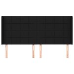vidaXL Tête de lit avec oreilles Noir 183x16x118/128 cm Tissu