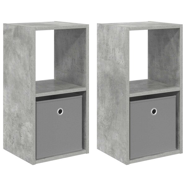 vidaXL Table de chevet 2 Pièces Gris béton 30 5 x 27 x 59 5 cm
