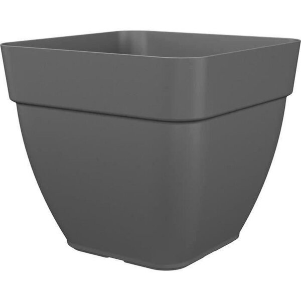 Pot à fleurs et plantes carré Capri Campana - Plastique - 37 x 37 cm - Anthracite