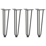 vidaXL Pieds en épingle à cheveux pour table basse 4 pièces Anthracite 42 cm Acier massif